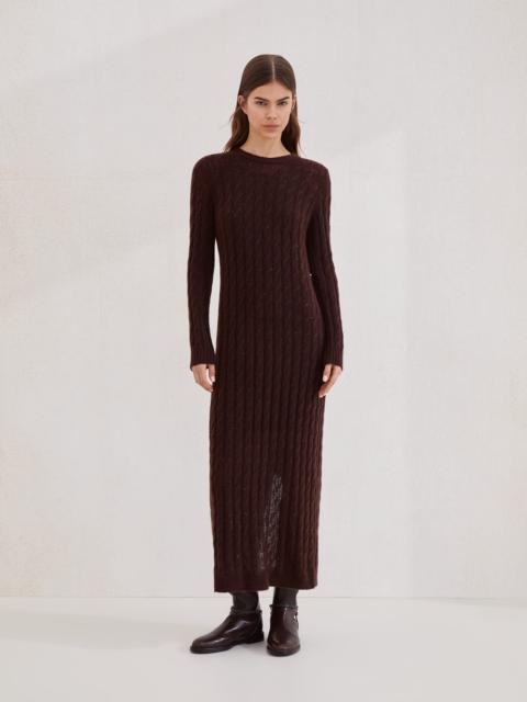 Mohair, cotton and wool dazzling cable knit dress