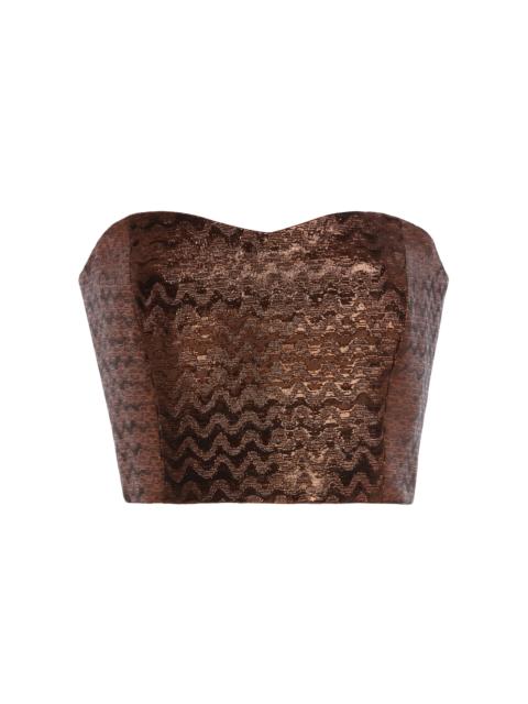 Strapless Jacquard Top bronze