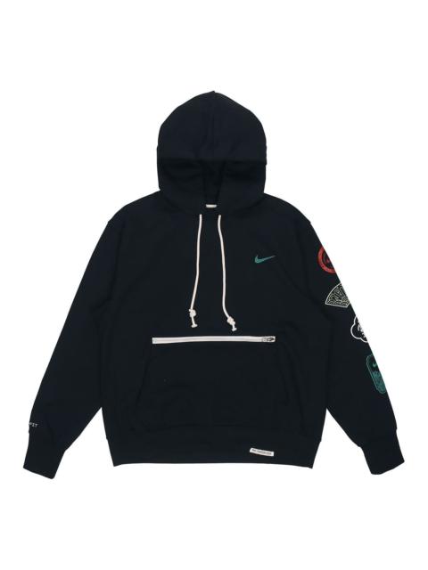 Men's Nike CNY New Year's Edition Logo Printing Loose Sports Hooded Pullover Autumn Black DJ3861-010
