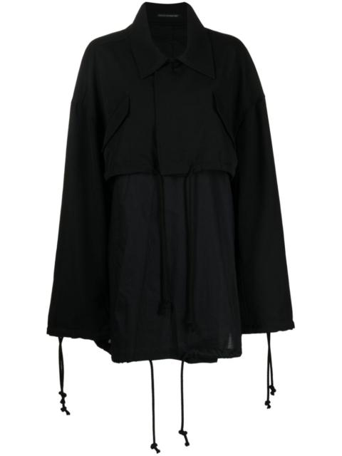 panelled drawstring cape