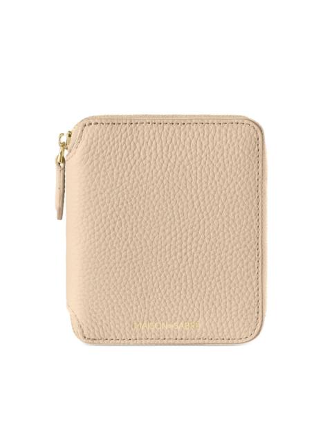 zip pebbled leather wallet