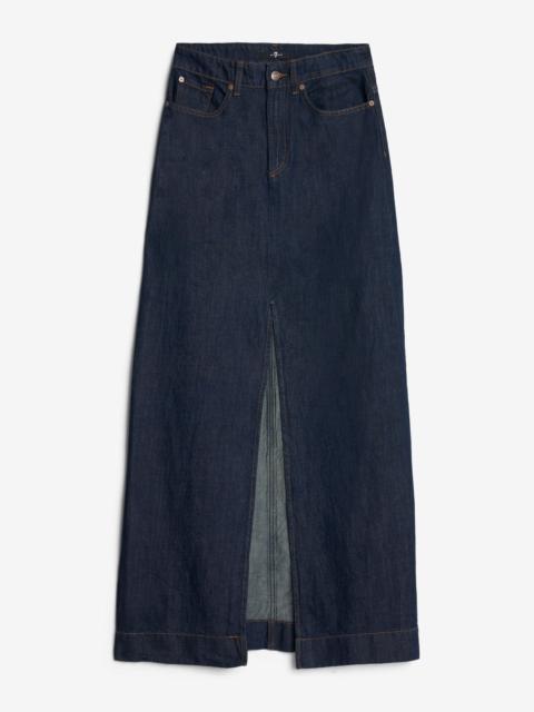 Indigo Linen Calla Skirt in Blueberry