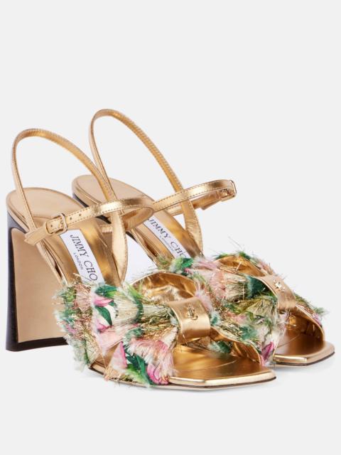 Annika 95 leather-trimmed sandals