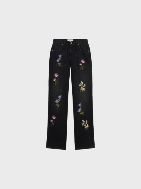 JEANS WITH FLOWER EMBROIDERY