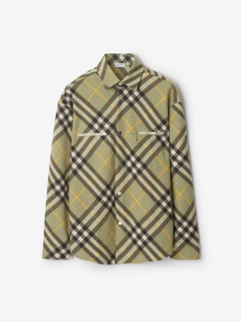 Check Wool Blend Overshirt