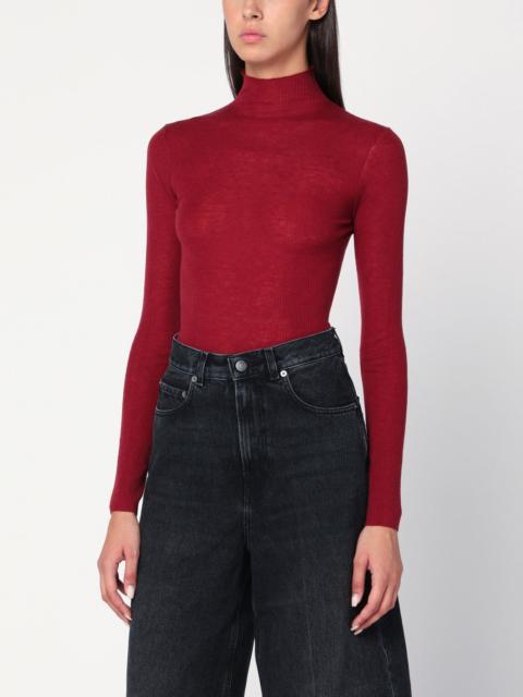 Bordeaux semi-sheer turtleneck