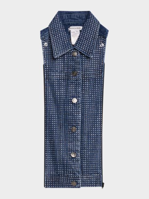 Slate Rhinestone Denim Dickey