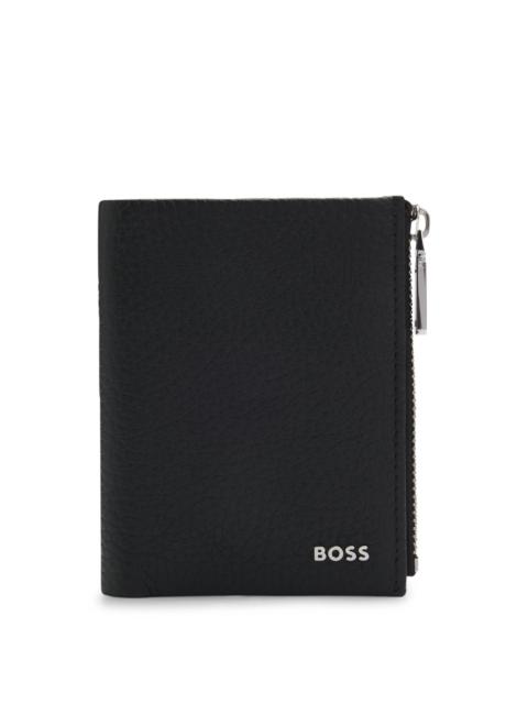 LOGO-LETTERING WALLET IN GRAINED LEATHER