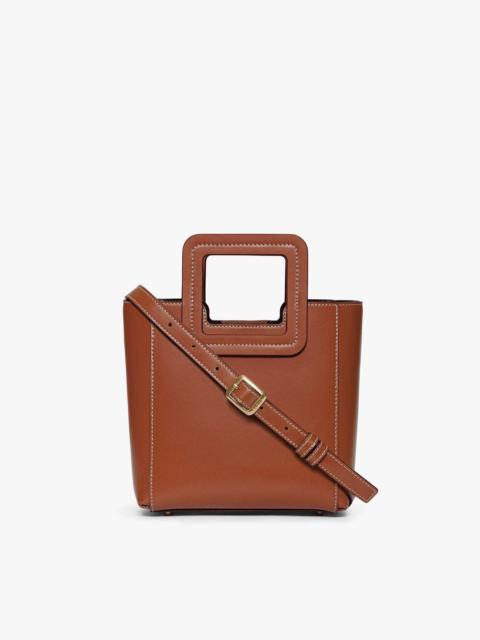 STAUD MINI SHIRLEY LEATHER BAG | SADDLE