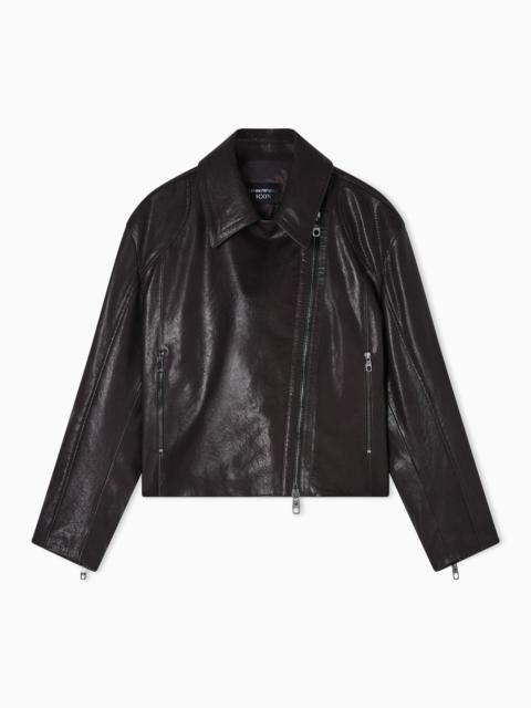 ASV OVERSIZED BIKER JACKET IN VEGETABLE-TANNED NAPPA LAMBSKIN