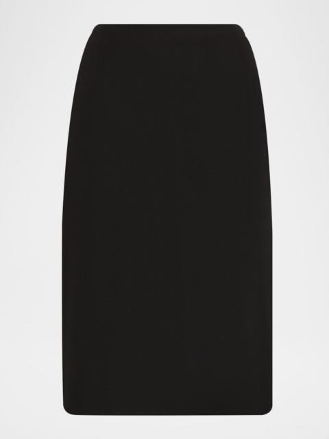 Pleated Godet Pencil Skirt