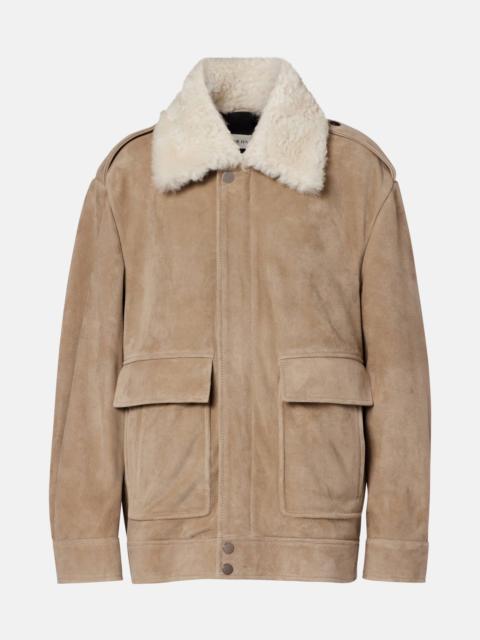 Drey shearling-trimmed suede jacket