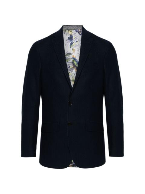 patterned-jacquard single-breasted blazer