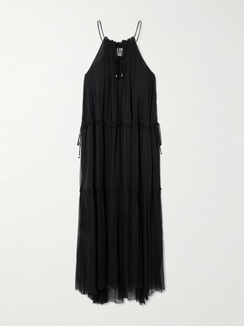 Alita Ruffled Tiered Chiffon Midi Dress