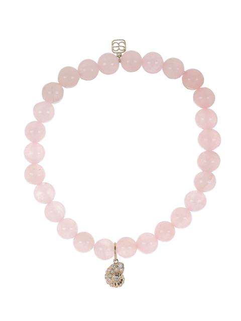 Rose Quartz Small Nautilus Charm Bracelet