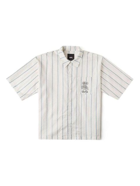 Vans Stripe Short-sleeved Shirts 'White Blue' VN000GTKCTU