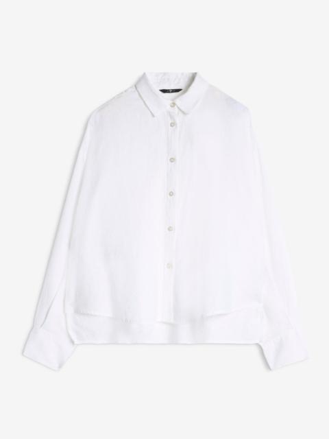 Linen Cropped Shirt in Optical White