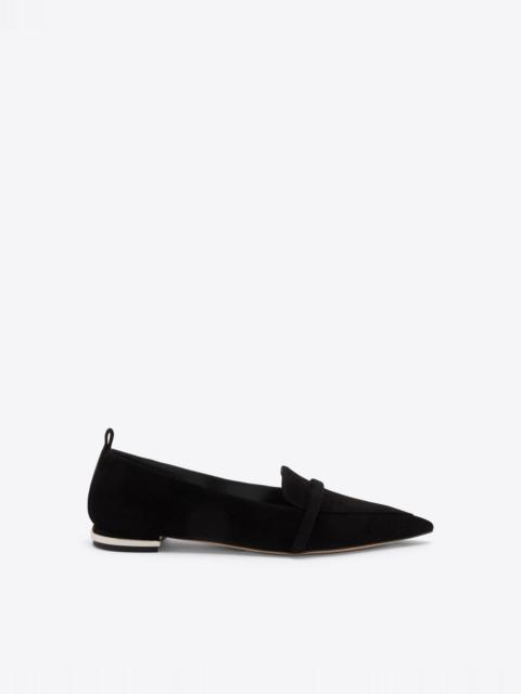 Dora Black Suede Loafers