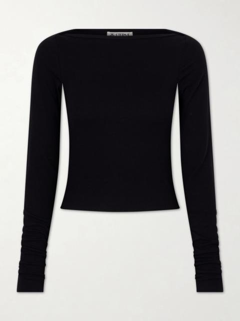 Cropped Ribbed Stretch-jersey Top