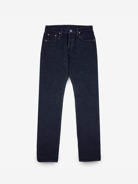 IH-634S-SLBOD 16OZ SLUBBY SELVEDGE DENIM STRAIGHT CUT JEANS - INDIGO OVERDYED BLACK