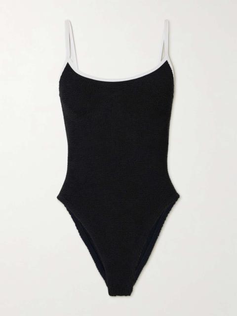 Pamela seersucker swimsuit Black