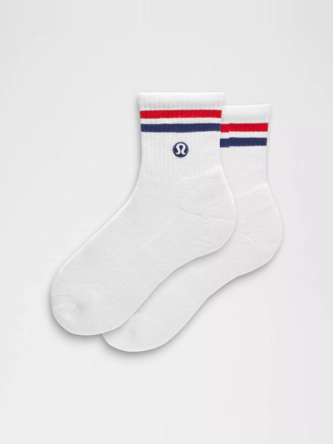 Unisex Daily Essential Quarter Socks *Stripe