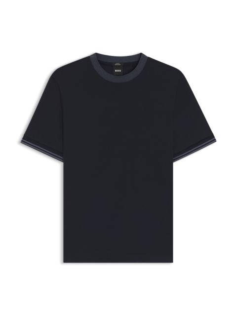 CONTRAST-TIPPING SLIM-FIT T-SHIRT IN MERCERISED COTTON