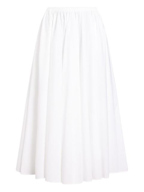 elasticated-waist maxi A-line skirt