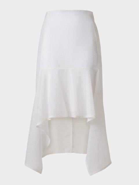 Boucle Striped Silk Organza High-Low Skirt