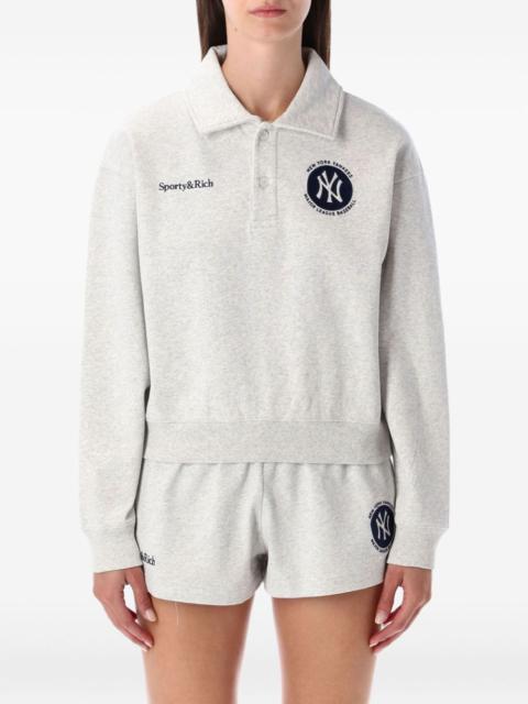 yankees-logo fleece polo top