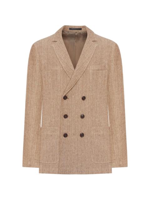 double-breasted linen jacket
