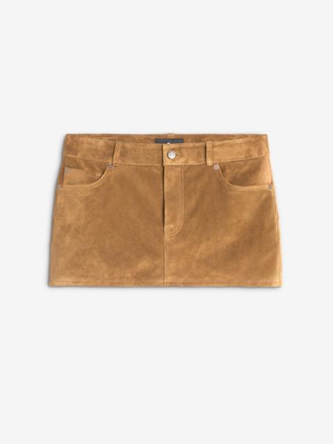Suede Mini Skirt in Tobacco