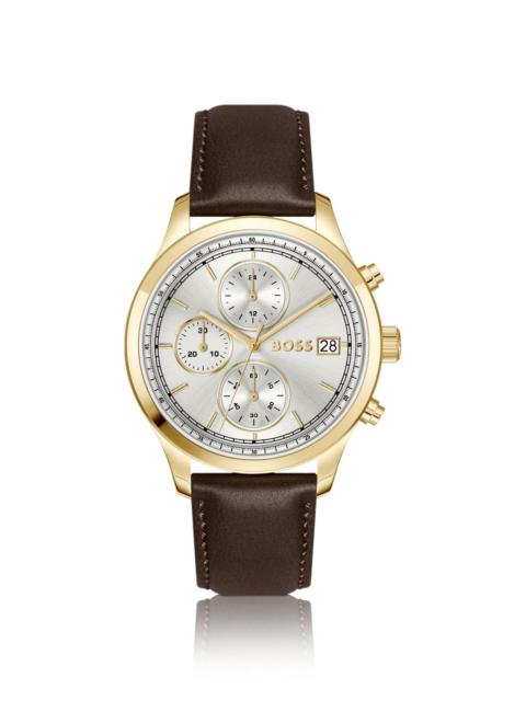 STRATUS CHRONOGRAPH WATCH WITH BROWN LEATHER STRAP