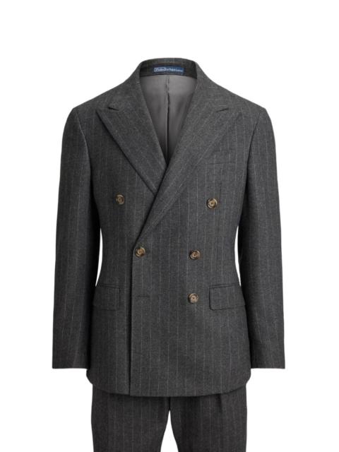 pinstripe-pattern double-breasted suit