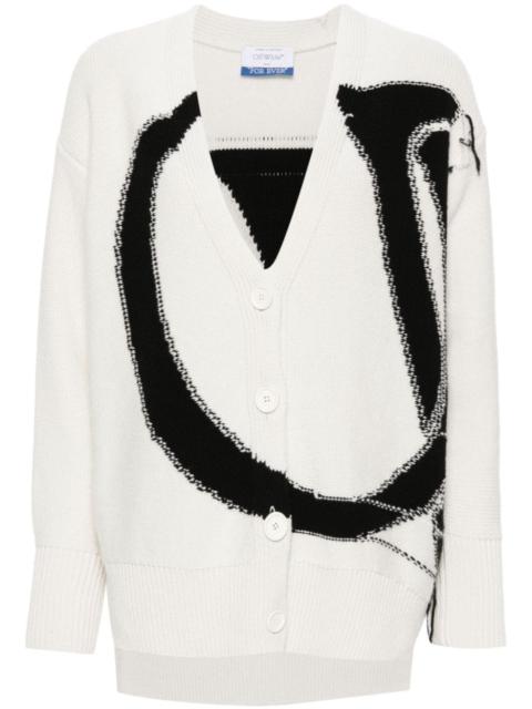 Ow Maxi Logo wool cardigan