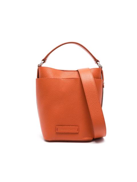pebbled-texture leather bucket bag