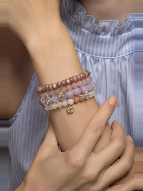 Pink Moonstone Moroccan Flower Charm Bracelet