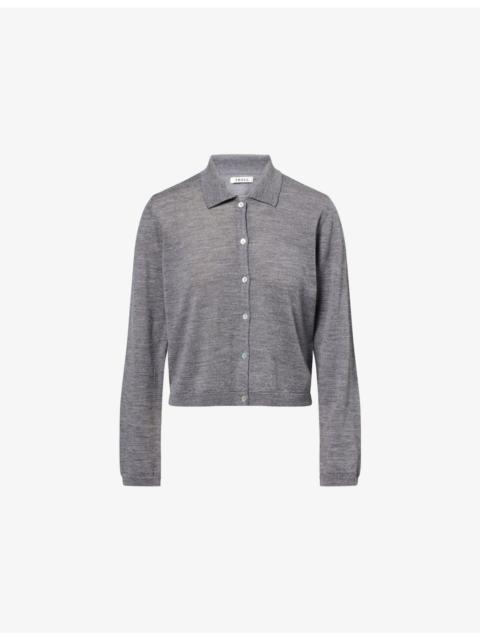 Amethyst Collared Merino Wool Cardigan