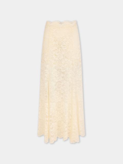 LONG FLARED LACE SKIRT