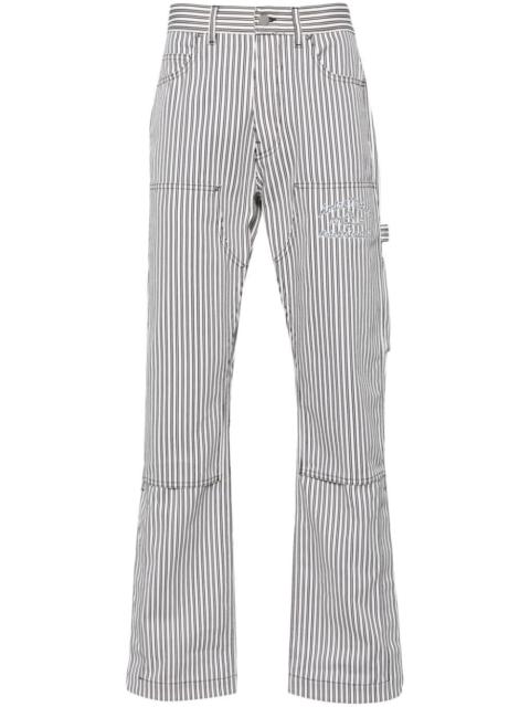 striped cotton carpenter trousers