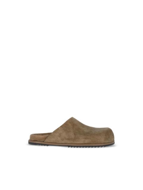 suede slip-on sandals
