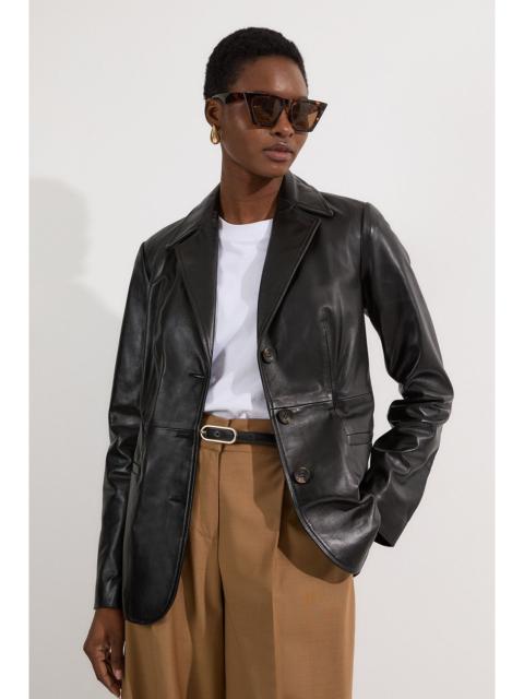 Leather Tailored Single Breasted Blazer