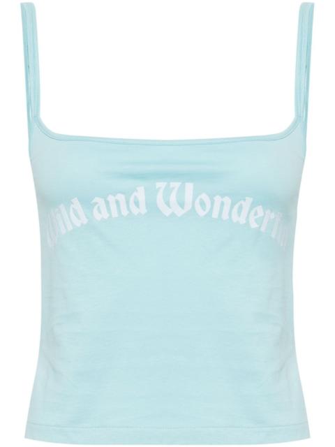 slogan-print cotton top