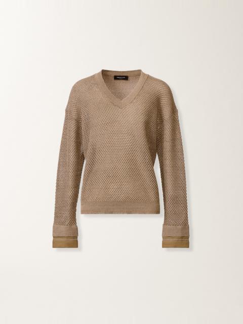 Sweater in organic cotton with lustrous viscose