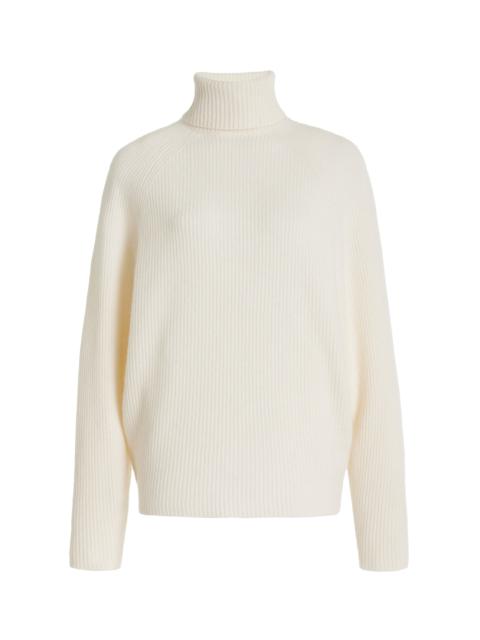 Wigman Knit Turtleneck Sweater in Ivory Cashmere