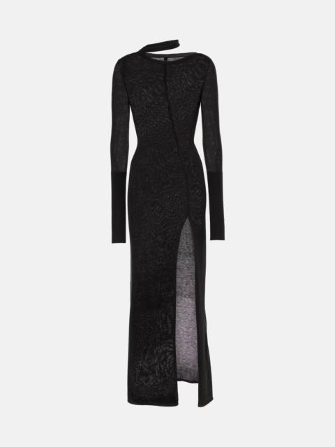 Knit cutout turtleneck maxi dress