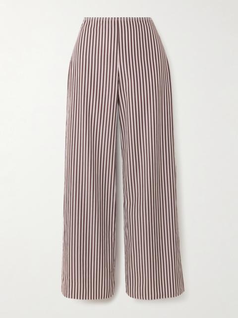 + The Vanguard Striped Cotton-poplin Wide-leg Pants
