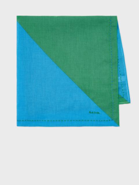 Blue and Green Bandana Scarf