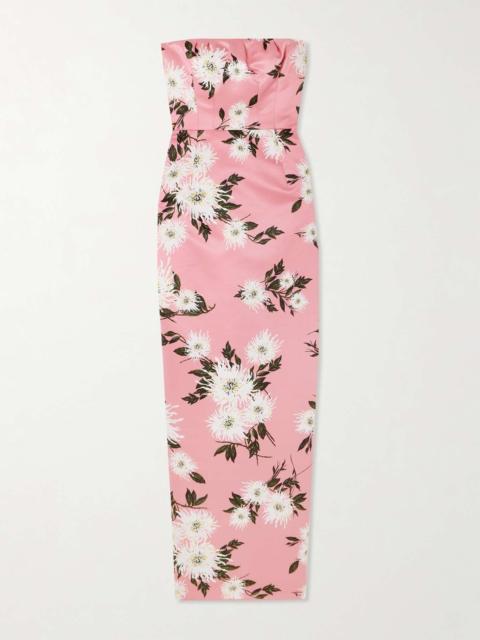 Emine strapless floral-print faille maxi dress