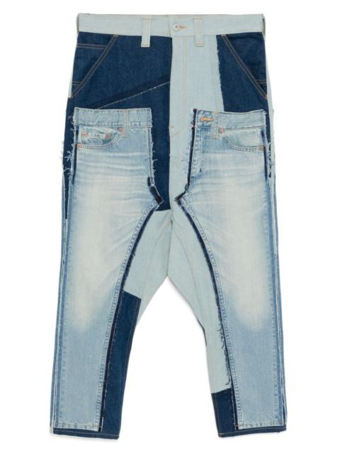 patchwork panelled jeans